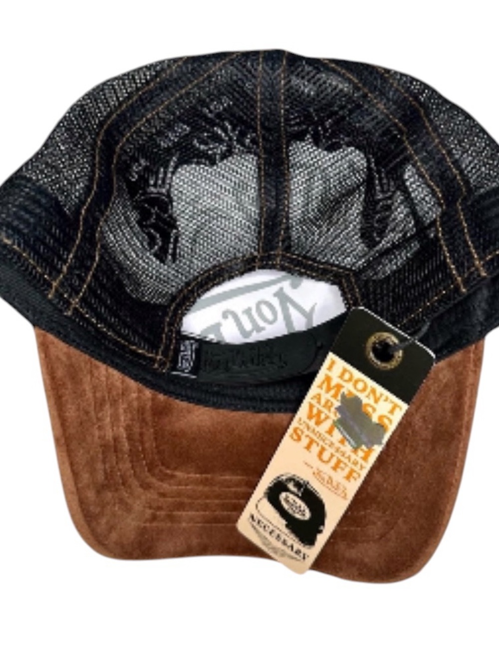 Von Dutch Velvet / Brown Suede-Look Trucker Hat. - Picture 5 of 7